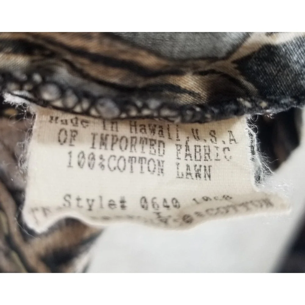 Tori Richard Honolulu Polo Shirt Men's Large 100% Cotton Lawn Brown Leaf VTG